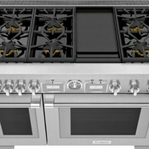 Thermador - ProGrand 5.7 Cu. Ft. Freestanding Double Oven Dual Fuel Convection Range with Self-Cleaning, 6 Star Burners and Griddle - Stainless Steel