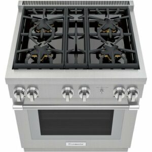 Thermador - ProHarmony 4.4 Cu. Ft. Freestanding Dual Fuel Convection Range with Self-Cleaning and 4 Star Burners - Stainless Steel