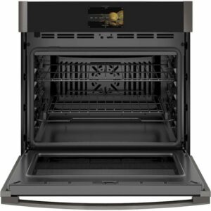 GE Profile - 30" Smart Built-In Single Electric Convection Wall Oven with Air Fry & Precision Cooking - Black Stainless Steel