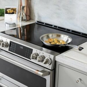 Café - 5.7 Cu. Ft. Slide-In Electric Induction Convection Range, Customizable - Stainless Steel