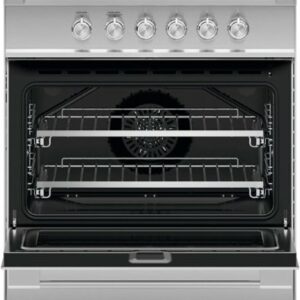 Fisher & Paykel - Classic Series 3.5 Cu. Ft. Freestanding Gas True Convection Range - Brushed Stainless Steel/Black Glass