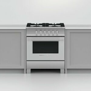 Fisher & Paykel - Classic Series 3.5 Cu. Ft. Freestanding Gas True Convection Range - Brushed Stainless Steel/Black Glass