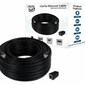 Night Owl - 100 ft. Cat-5e Ethernet Cable - Black