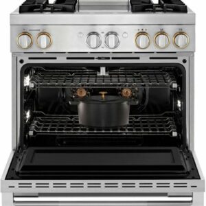 JennAir - RISE 5.1 Cu. Ft. Self-Cleaning Freestanding Dual Fuel Convection Range - Silver