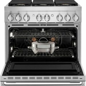 JennAir - NOIR 5.1 Cu. Ft. Self-Cleaning Freestanding Dual Fuel Convection Range - Silver