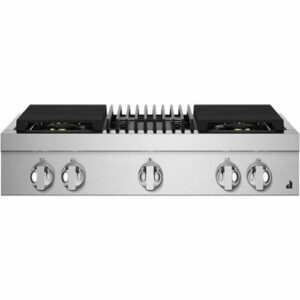 JennAir - NOIR 36" Built-In Gas Cooktop with Grill - Stainless Steel