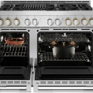 JennAir - RISE 6.3 Cu. Ft. Self-Cleaning Freestanding Double Oven Gas Convection Range with Grill - Stainless Steel