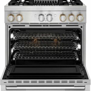 JennAir - RISE 5.1 Cu. Ft. Self-Cleaning Freestanding Dual Fuel Convection Range - Stainless Steel