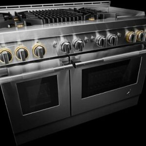 JennAir - RISE 6.3 Cu. Ft. Self-Cleaning Freestanding Double Oven Gas Convection Range - Stainless Steel