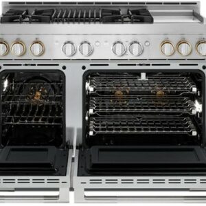 JennAir - RISE 6.3 Cu. Ft. Self-Cleaning Freestanding Double Oven Gas Convection Range - Stainless Steel