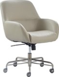 Finch - Forester Modern Bonded Leather Office Chair - Silver/Cream