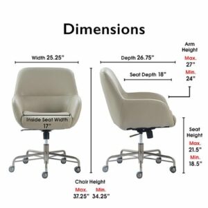 Finch - Forester Modern Bonded Leather Office Chair - Silver/Cream