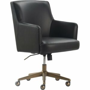 Finch - Belmont Modern Bonded Leather Home Office Chair - Bronze/Charcoal