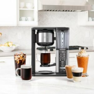 Ninja - 10-Cup Specialty Coffee Maker with Fold-Away Frother and Glass Carafe CM401 - Black/Stainless Steel