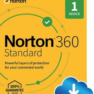 Norton - 360 Standard (1 Device) Antivirus Internet Security Software + VPN + Dark Web Monitoring (1 Year Subscription) - Android, Mac OS, Windows, Apple iOS [Digital]