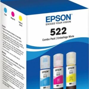 Epson - EcoTank 522 3-Pack Ink Bottles - Cyan/Magenta/Yellow