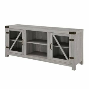 Walker Edison - Rustic Farmhouse TV Stand Cabinet for Most TVs Up to 60" - Stone Gray