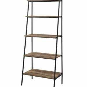 Walker Edison - 72" Industrial Ladder 5-Shelf Bookcase - Rustic Oak