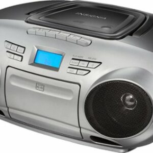 Insignia™ - AM/FM Radio Portable CD Boombox with Bluetooth - Silver/Black