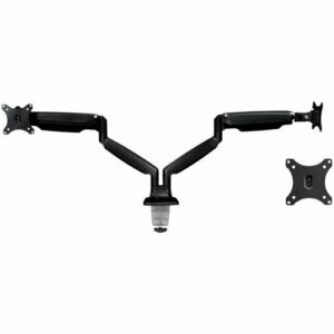 Mount-It! - Full Motion Dual Monitor Desk Mount With Gas Spring Arms - Black