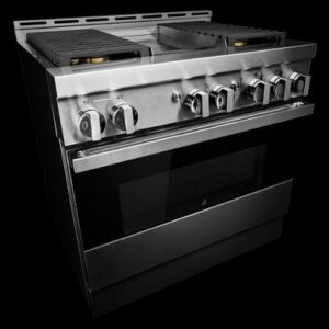 JennAir - NOIR 5.1 Cu. Ft. Self-Cleaning Freestanding Gas Convection Range - Floating Black Glass