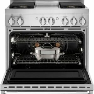 JennAir - NOIR 5.1 Cu. Ft. Self-Cleaning Freestanding Gas Convection Range - Floating Black Glass