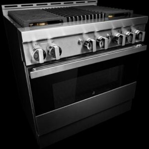 JennAir - NOIR 5.1 Cu. Ft. Freestanding Gas True Convection Range with CustomClean™ - Floating Black Glass