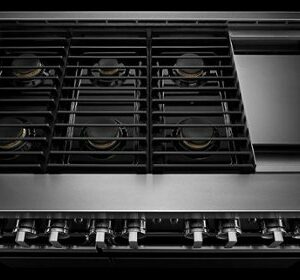 JennAir - NOIR 6.3 Cu. Ft. Freestanding Double Oven Gas True Convection Range with CustomClean™ - Floating Black Glass