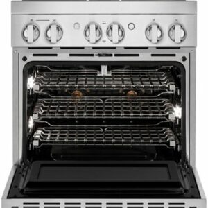 JennAir - NOIR 4.1 Cu. Ft. Self-Cleaning Freestanding Gas Convection Range - Floating Black Glass