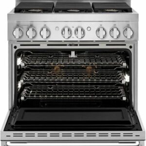 JennAir - NOIR 5.1 Cu. Ft. Self-Cleaning Freestanding Gas Convection Range - Floating Glass Black