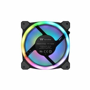 Thermaltake - Riing Trio 12 LED RGB Radiator Fan TT Premium Edition 120mm Case Cooling Fan Kit with RGB Lighting (3-Pack) - Black