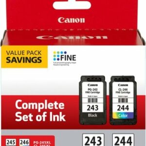 Canon - 243 / CL-244 Value Pack Standard Capacity Ink Cartridges - Black/Cyan/Magenta/Yellow