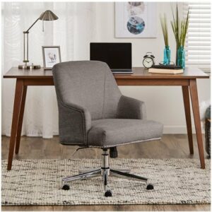 Serta - Leighton Modern Fabric & Memory Foam Home Office Chair - Soft Medium Gray