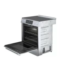 Bosch - Benchmark Series 4.6 Cu. Ft. Slide-In Electric Convection Range with Self-Cleaning - Stainless Steel