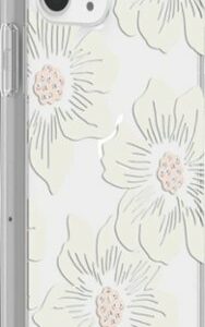 kate spade new york - Protective Hard Shell Case for Apple® iPhone® 11 Pro - Cream With Stones/Hollyhock Floral Clear