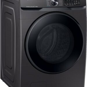 Samsung - 5.0 Cu. Ft.  High-Efficiency Stackable Smart Front Load Washer with Steam - Black Stainless Steel