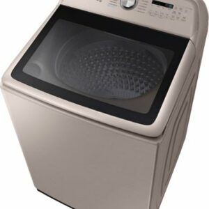 Samsung - 5.4 Cu. Ft. High-Efficiency Top Load Washer with Steam and Super Speed Wash - Champagne