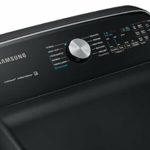 Samsung - 7.4 Cu. Ft. Electric Dryer with Steam and Sensor Dry - Black Stainless Steel