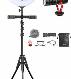 Sunpak - Ultimate Vlogging Kit with BOYA Cardioid Microphone for Smartphones and Cameras - Black