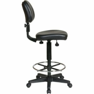 WorkSmart - DC Series Vinyl & Molded Foam Drafting Chair - Black