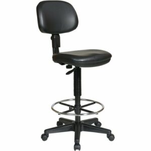 WorkSmart - DC Series Vinyl & Molded Foam Drafting Chair - Black