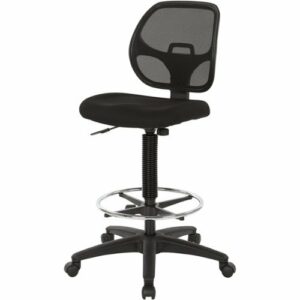 WorkSmart - DC Series Fabric Drafting Chair - Black