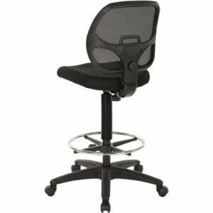 WorkSmart - DC Series Fabric Drafting Chair - Black