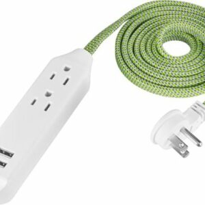 Insignia™ - 6' 3-Outlet/2-USB Power Strip - Green