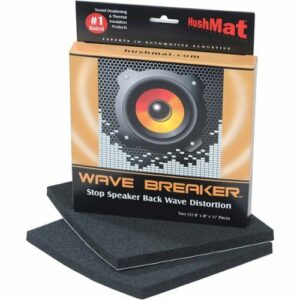 HushMat - Wave Breaker 2 Pads 8"x7" Self-Adhesive Foam Breaks Up Back Wave In All Speakers - Black