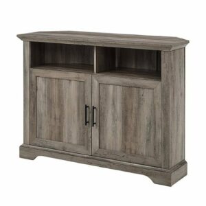 Walker Edison - Corner TV Stand for Most TVs Up to 50" - Gray Wash