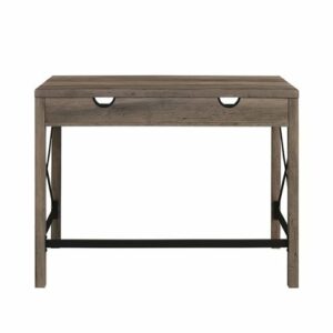 Walker Edison - 42" Modern Farmhouse Wood X-Frame Cubby Computer Desk - Grey Wash