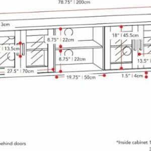 CorLiving - Fremont TV Bench with Glass Cabinets for TVs up to 95" - Ravenwood Black