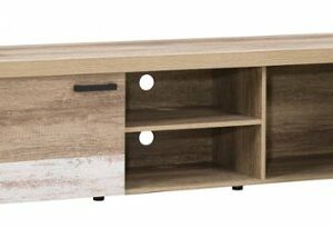 CorLiving - Joliet Duotone TV Bench for TVs up to 85" - Distressed Warm Beige, White Duotone