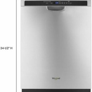 Whirlpool - Front Control Built-In Dishwasher with Stainless Steel Tub, 3rd Rack, 50 dBA - Monochromatic Stainless Steel